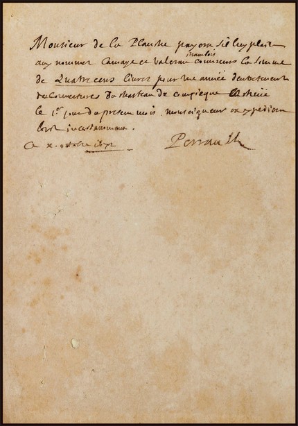 “童话奠基人”夏尔·佩罗（Charles Perrault）1672年亲笔信，附证书
