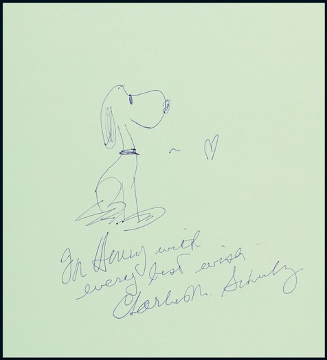 “史努比之父”查尔斯·舒尔茨（Charles M.Schulz）亲笔手绘《史努比》画作，附证书