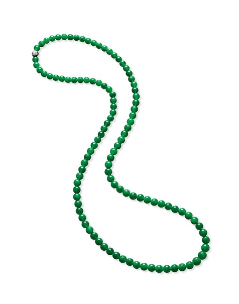 108颗缅甸天然满绿翡翠珠项链