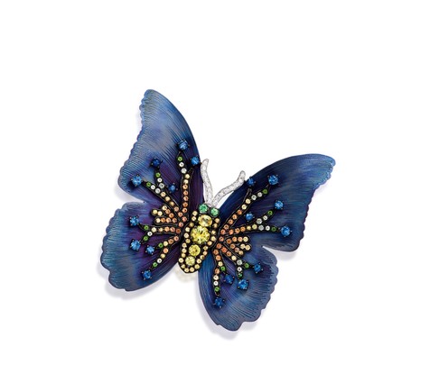 彩色蓝宝石及钻石「蝴蝶」胸针