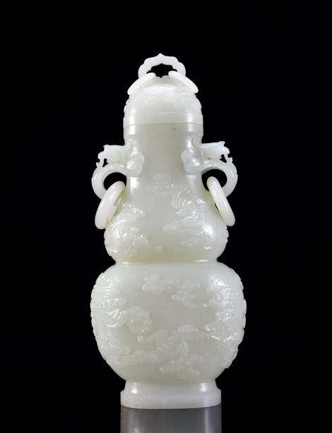 白玉福寿葫芦盖瓶