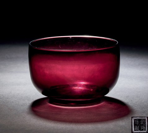 葡萄紫料墩式碗