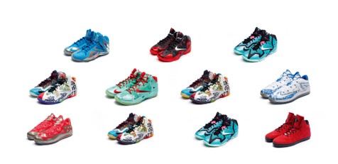 勒布朗·詹姆斯第十一代签名球鞋专属样品球鞋收藏11双