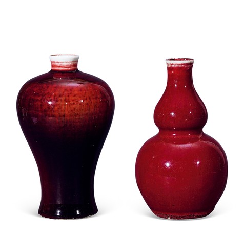 红釉梅瓶、葫芦瓶