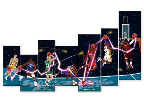 WHYSTOP x DIGIWAY “FAST BREAK” NBA 75周年限量拼接版画