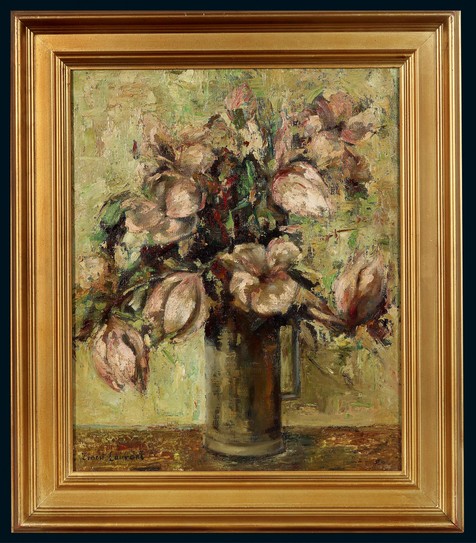 “周碧初的恩师、法国著名画家”欧内斯特·洛朗素描《木兰花束》，附证书