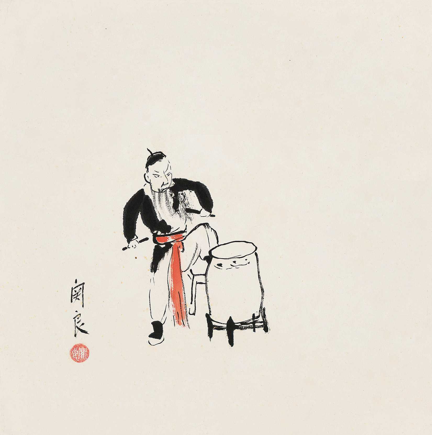 关良 戏剧人物 立轴