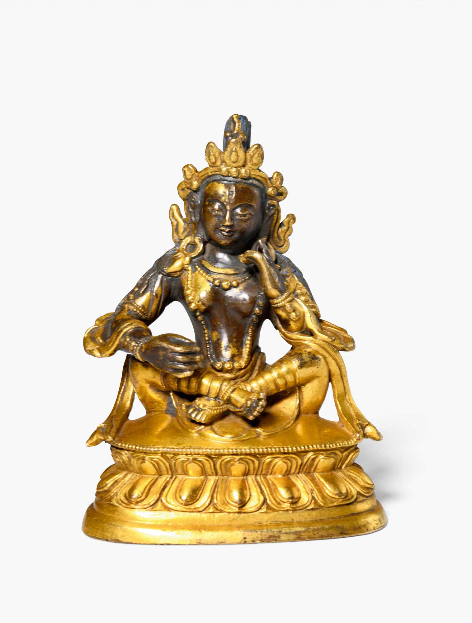 清中期 铜鎏金妙音佛母像