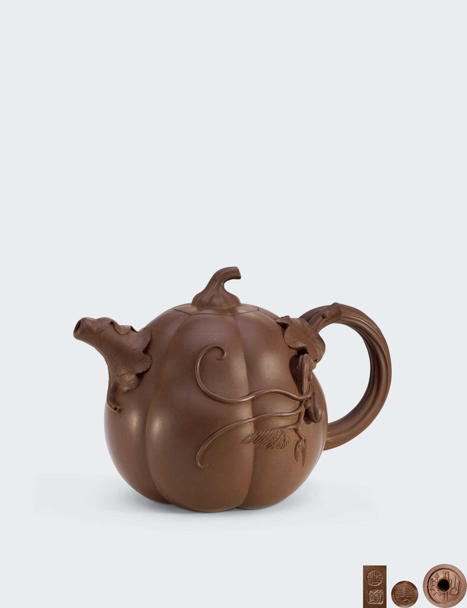 当代 汪寅仙制鸣远南瓜壶