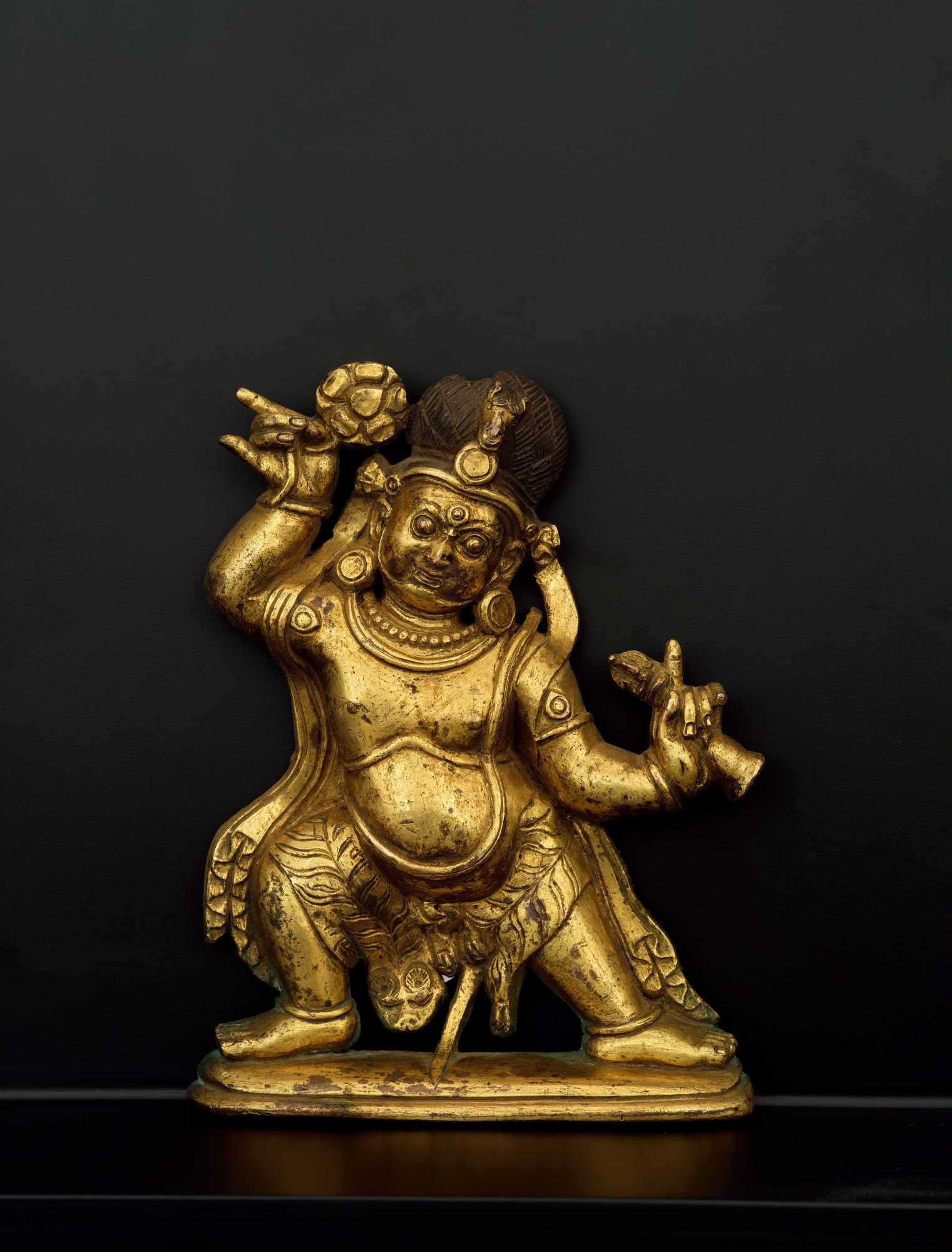 lot1266 16世纪 铜鎏金马头明王