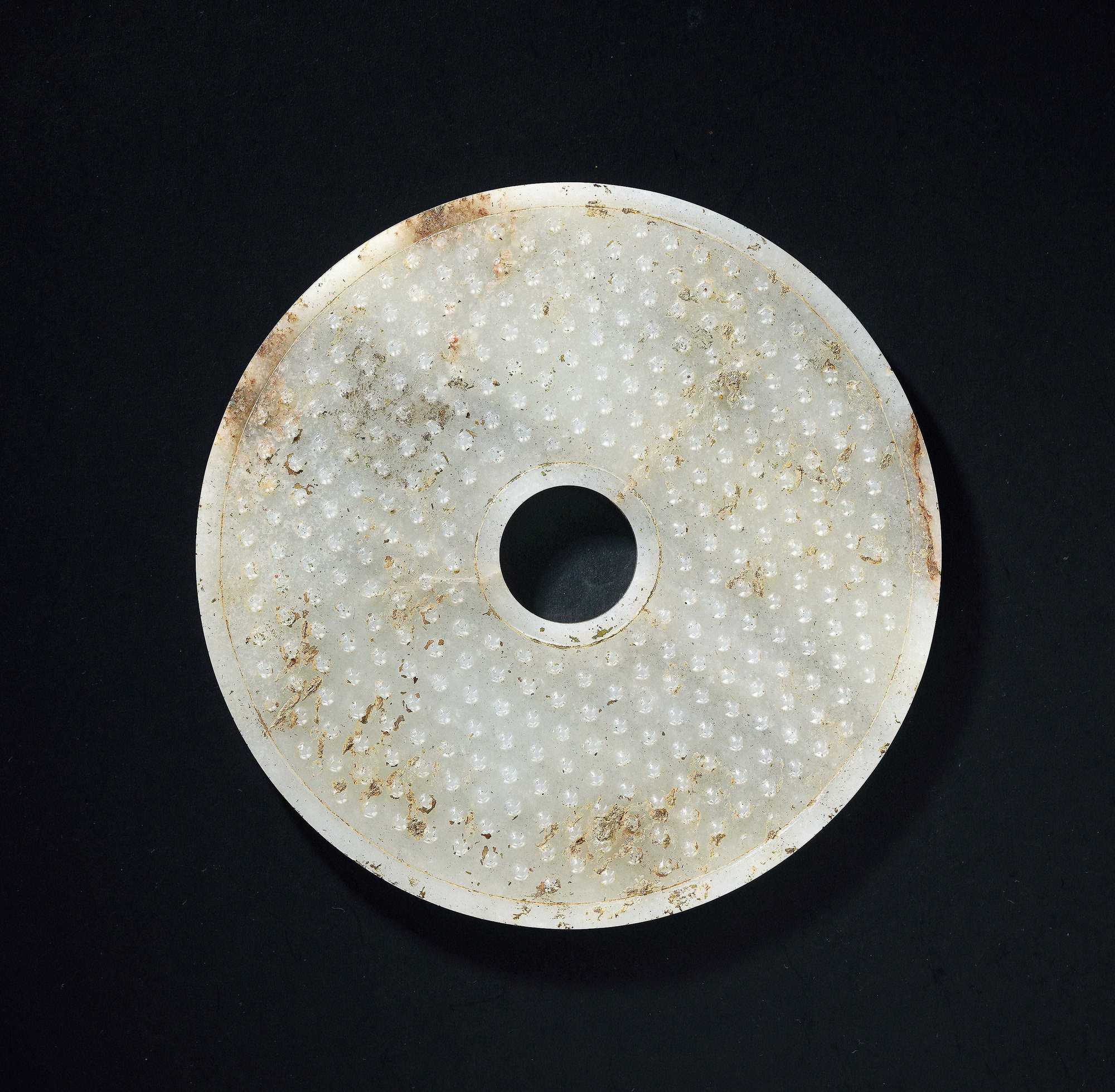 汉 白玉乳钉纹璧