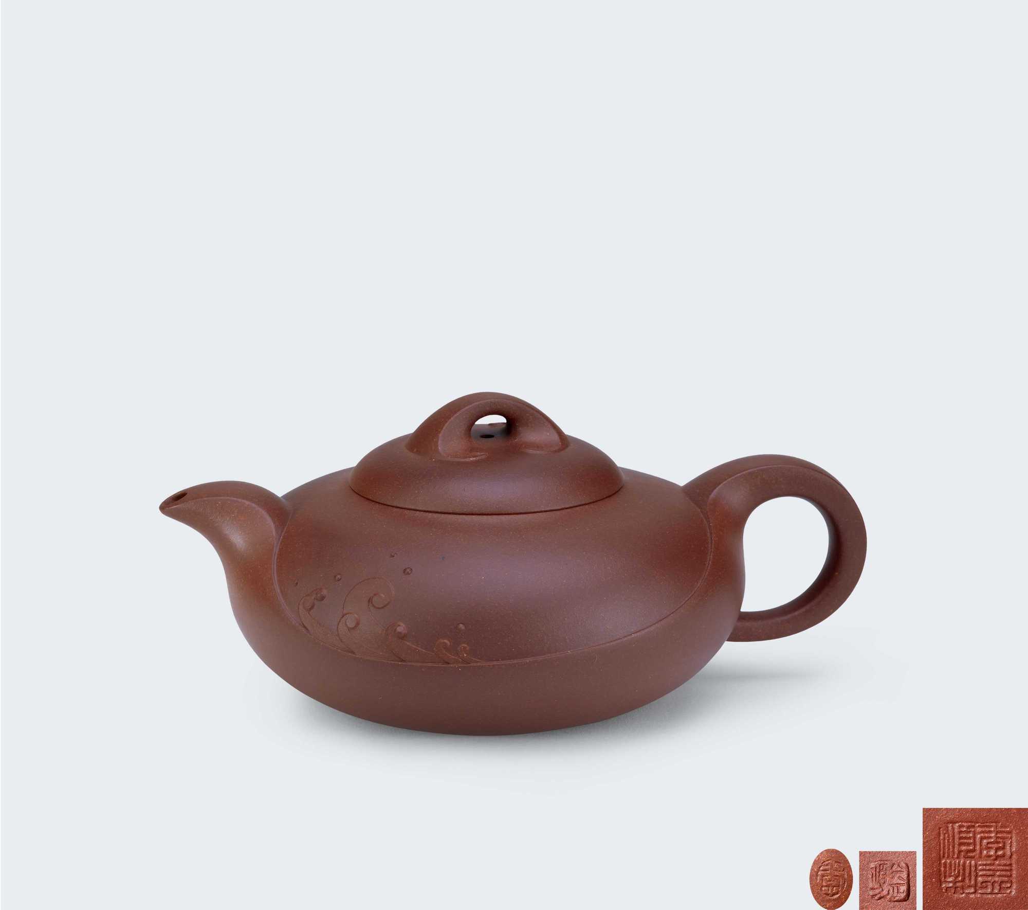 当代 季益顺制紫气东来壶