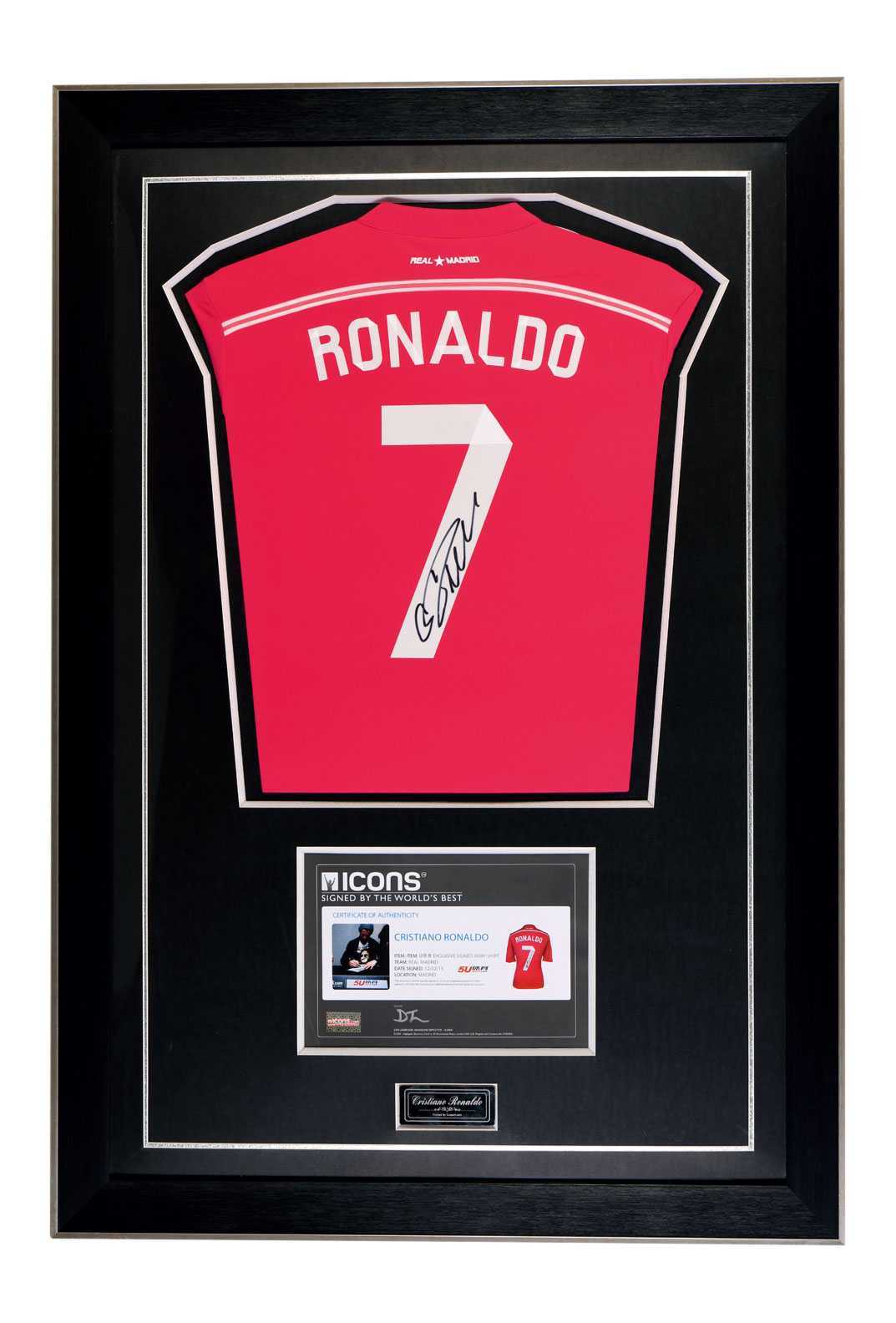 c罗 签名皇马球衣