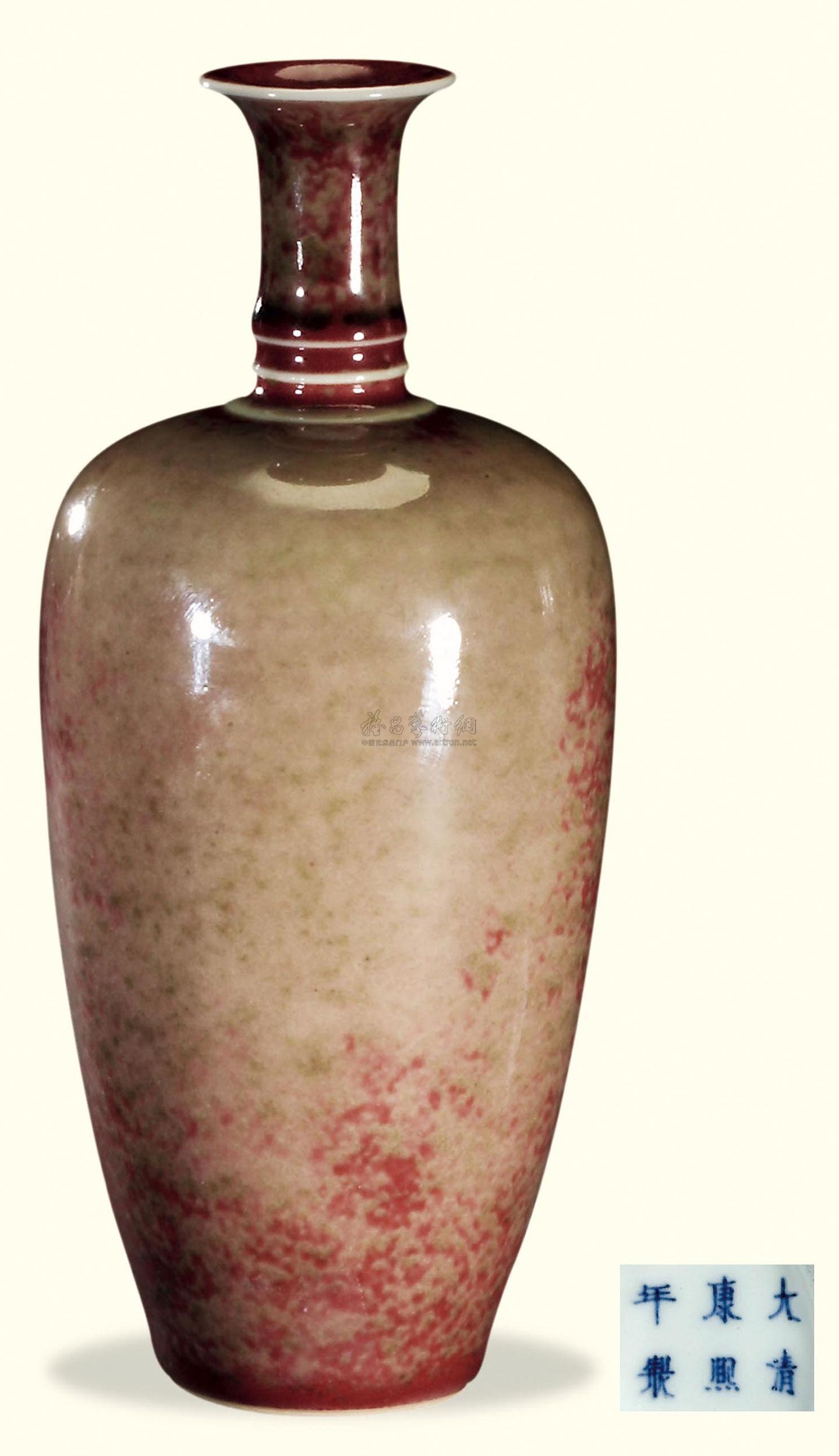 豇豆红瓶拍品分类陶瓷>清代单色釉瓷器创作年代清康熙尺寸高19