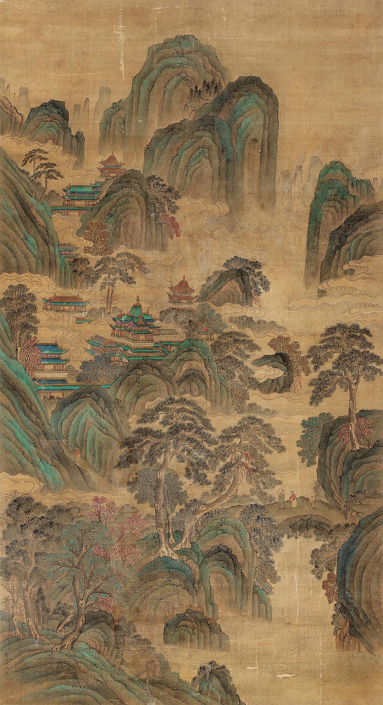 仇英 (款) 仙山楼阁 立轴