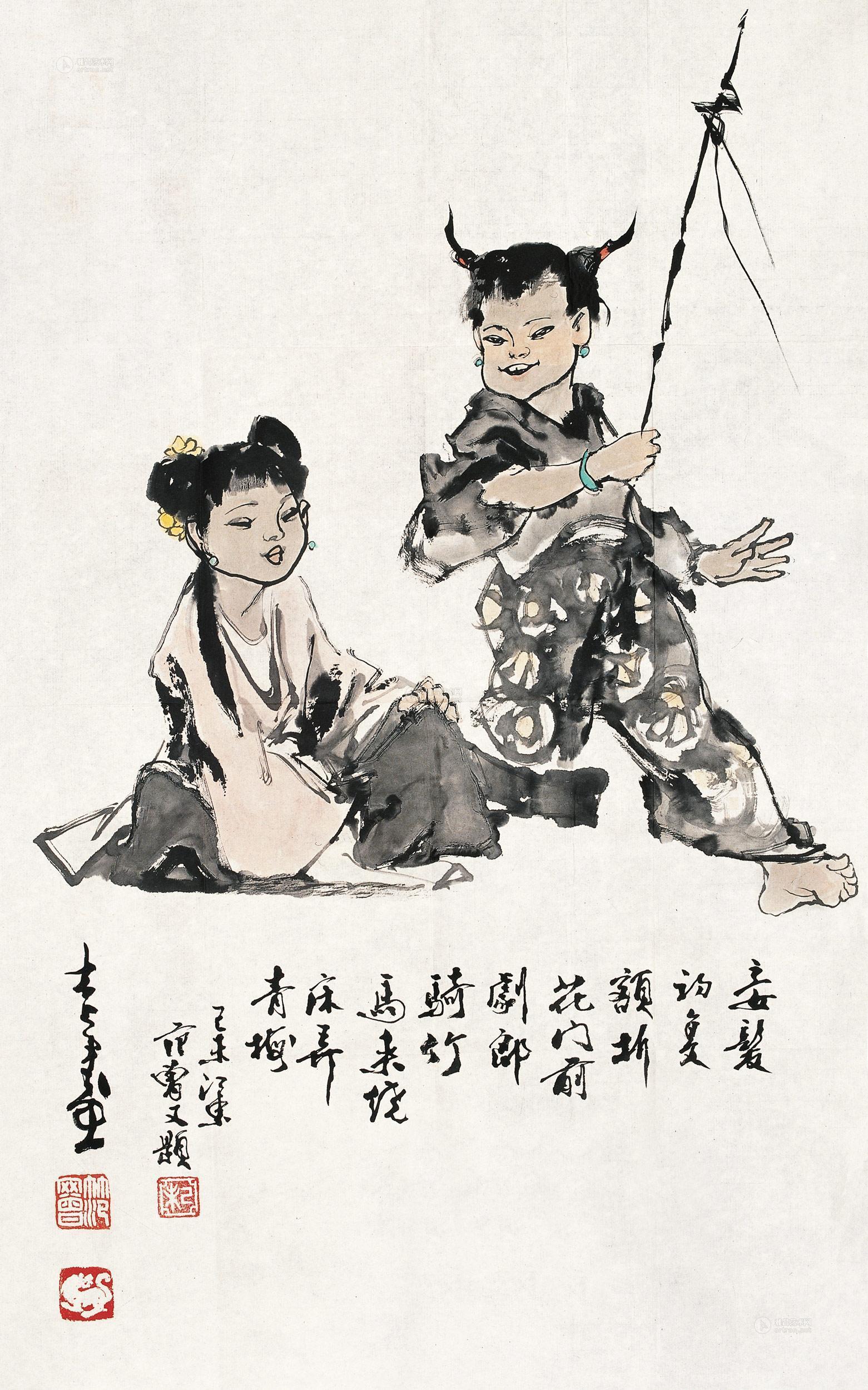 范曾 1979年作 青梅竹马图 镜心