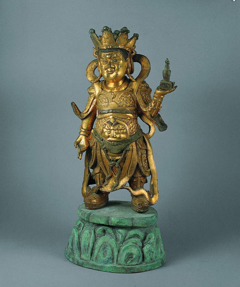 明 铜托塔天王像