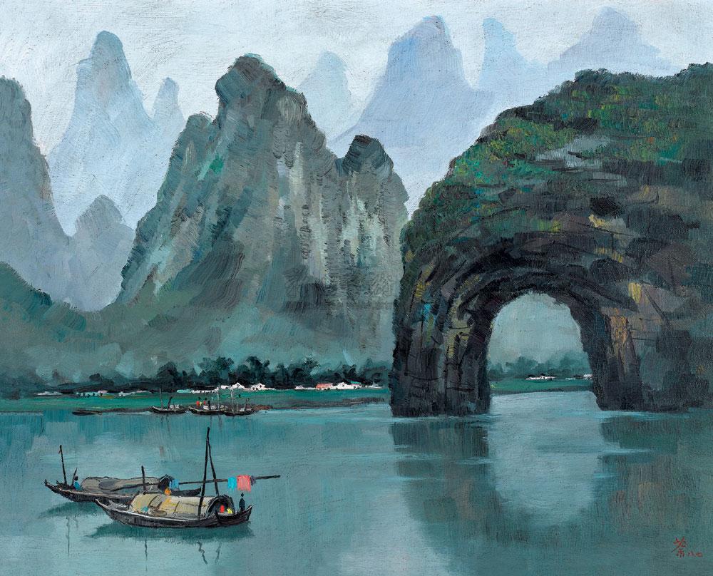 1987年作 桂林象鼻山作者吴冠中拍品分类西画雕塑>油画创作年代1987年