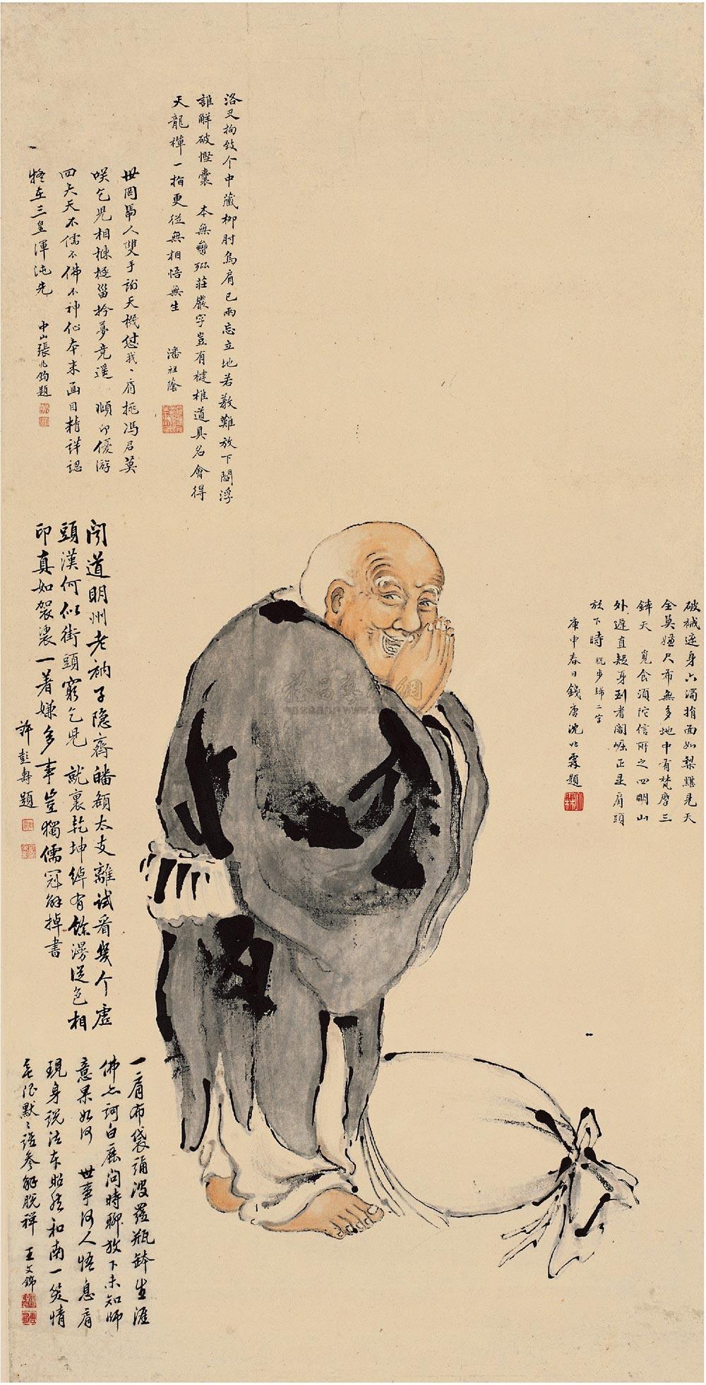 佚名 布袋和尚图 立轴