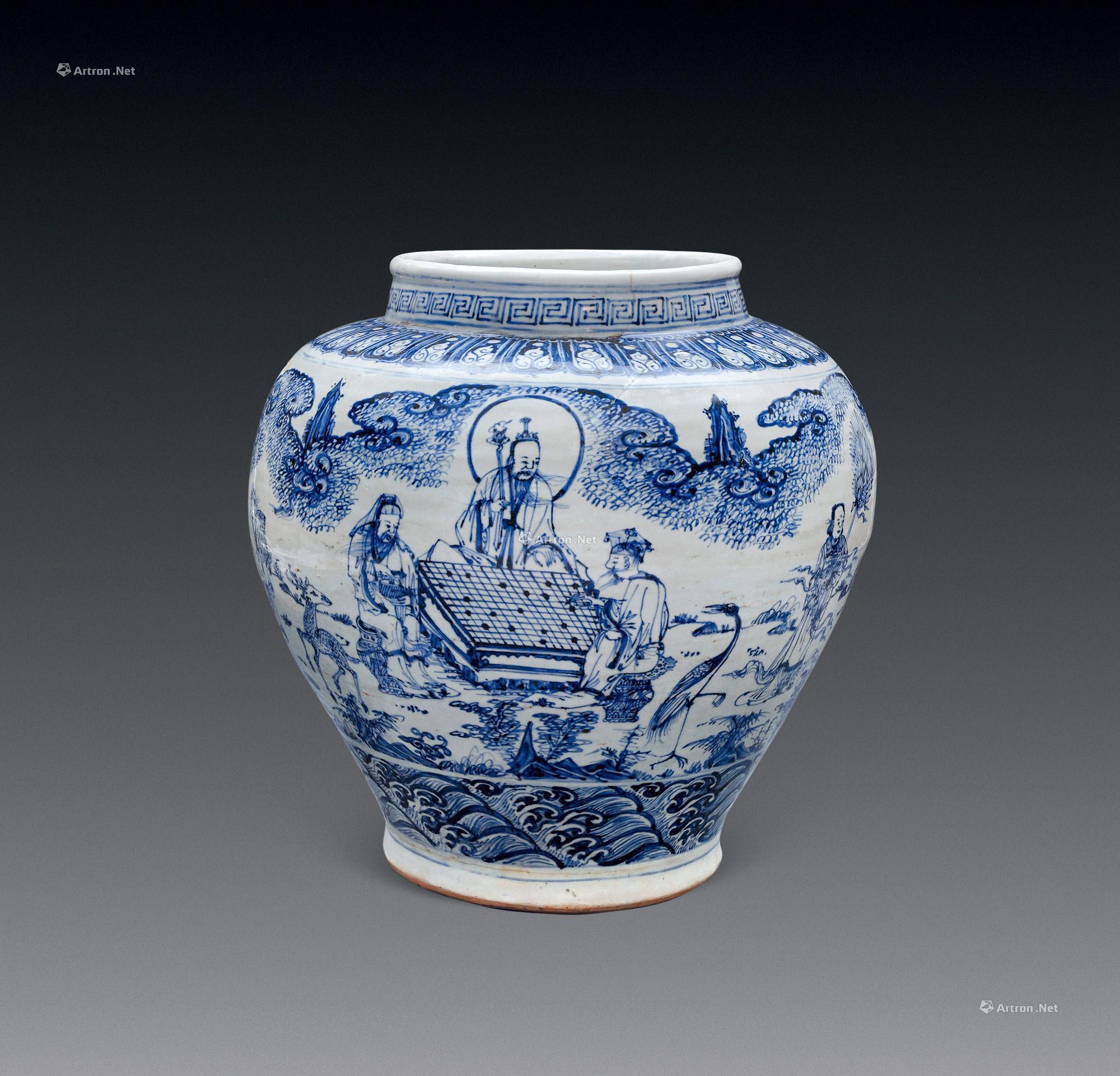 青花人物大罐拍品分类陶瓷>明代青花瓷器创作年代明宣德尺寸36