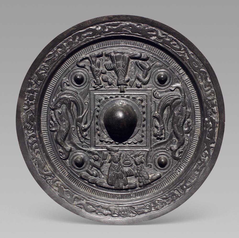 东汉 龙虎西王母画像镜