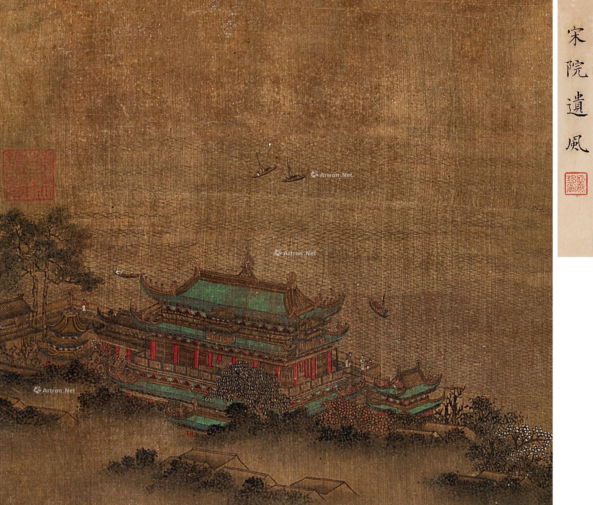 佚名 江山楼阁图 镜心