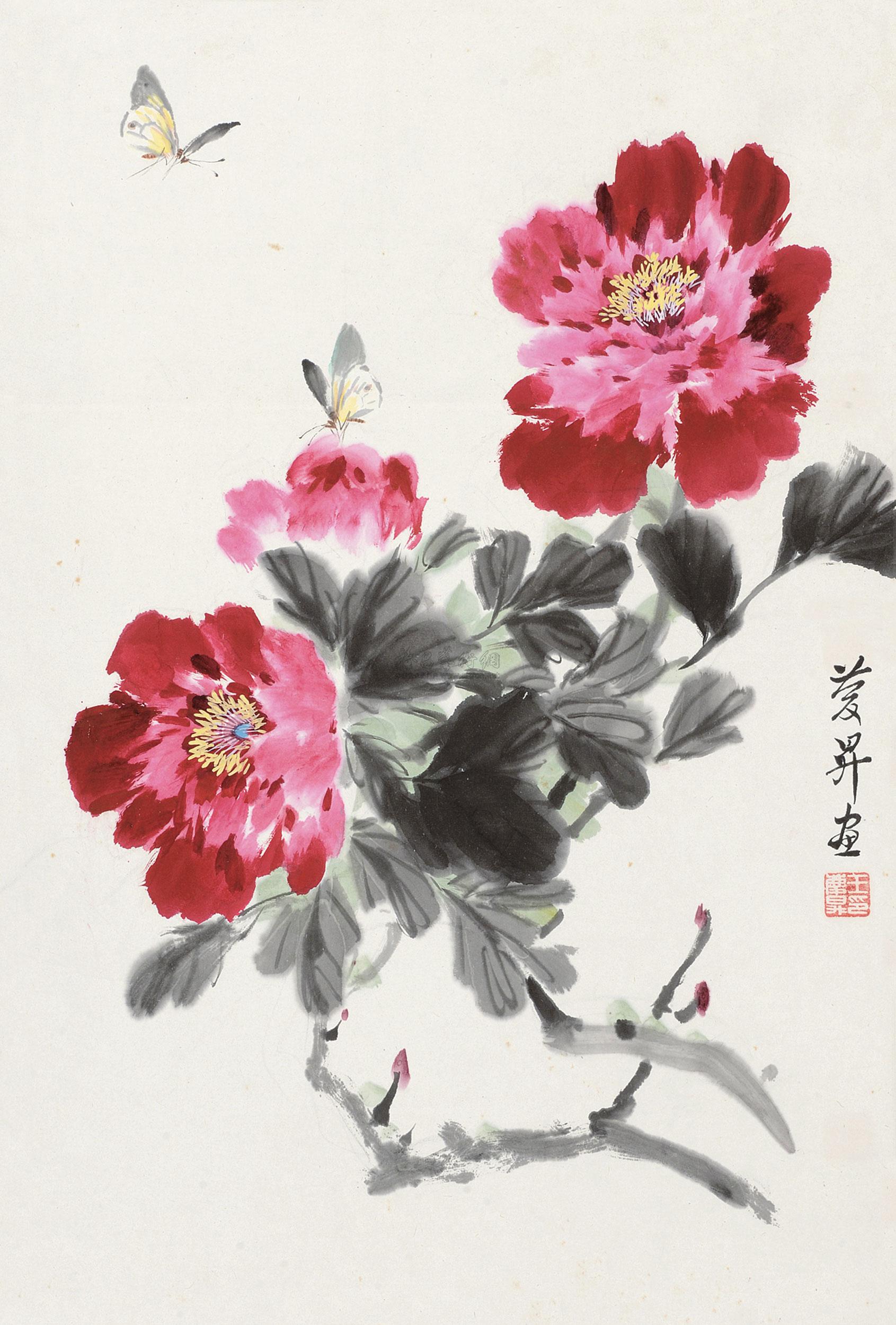 王庆生 牡丹 立轴