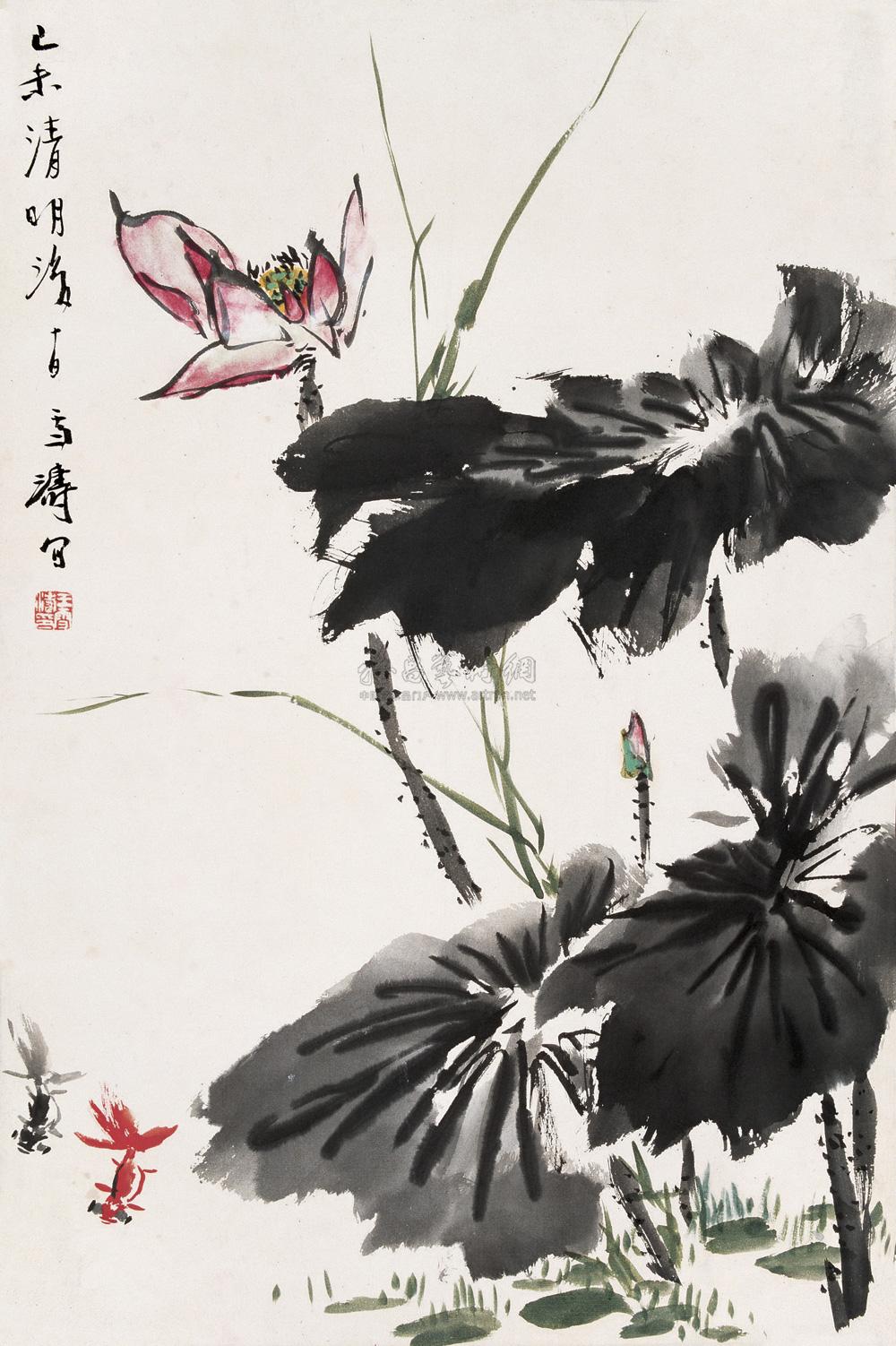 lot0036 王雪涛 1979年作 荷