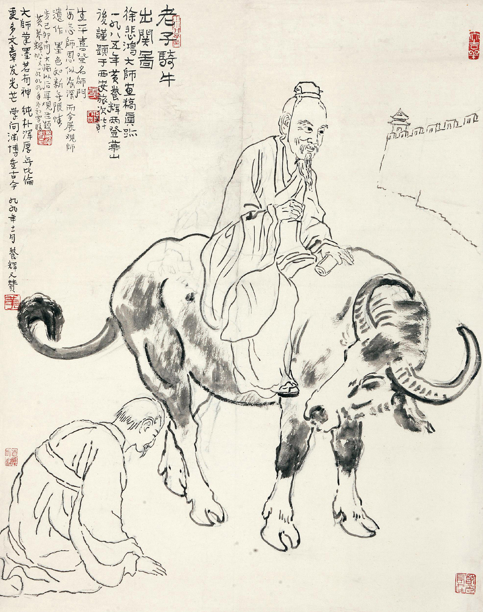 lot3510 徐悲鸿 白描老子骑牛出关 - 雅昌拍卖图录app