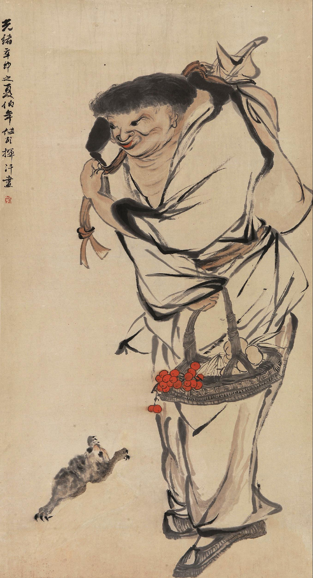 任伯年 1871年作 刘海戏金蟾 立轴