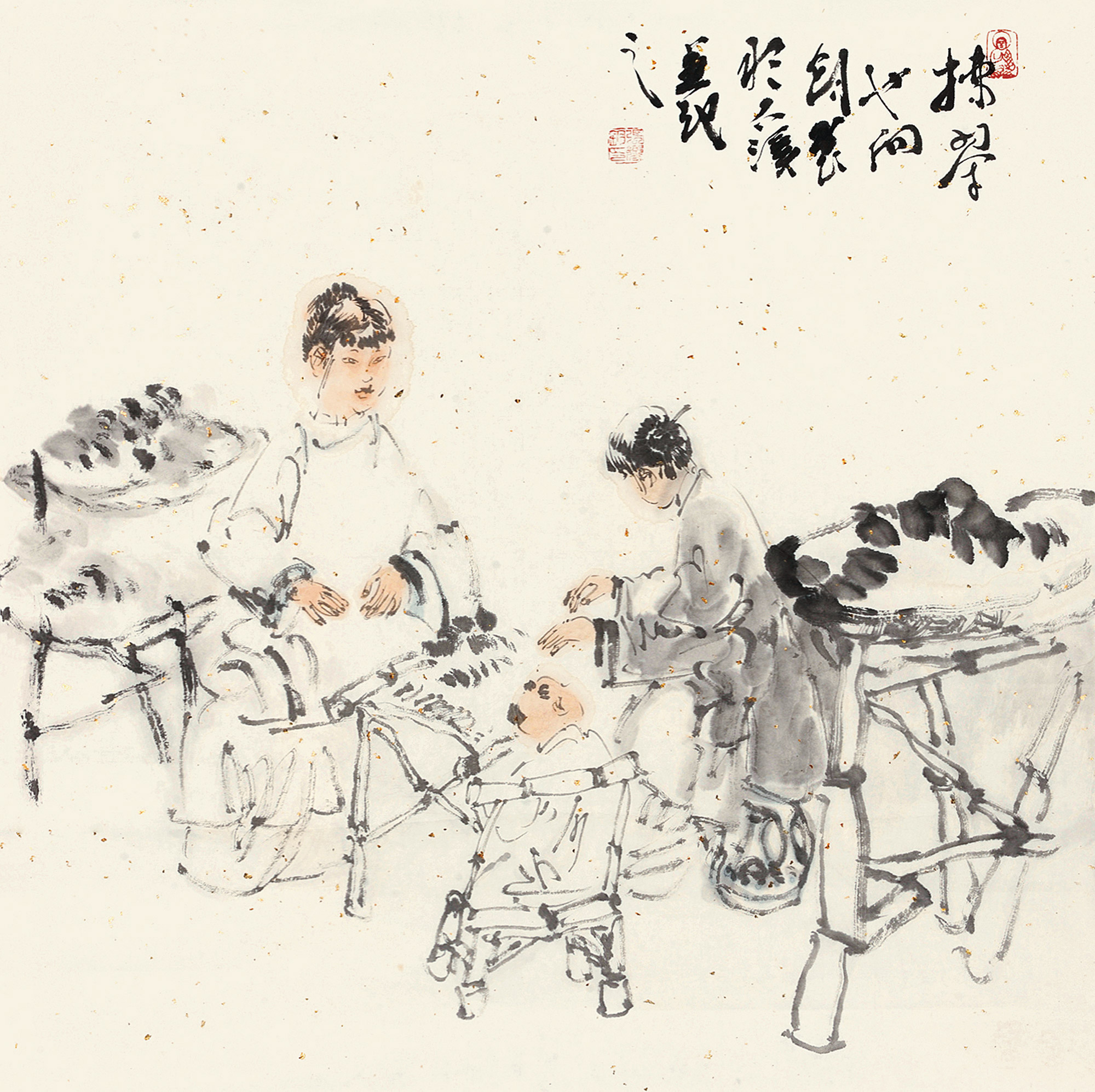 张乐鈅 19茶图 镜心