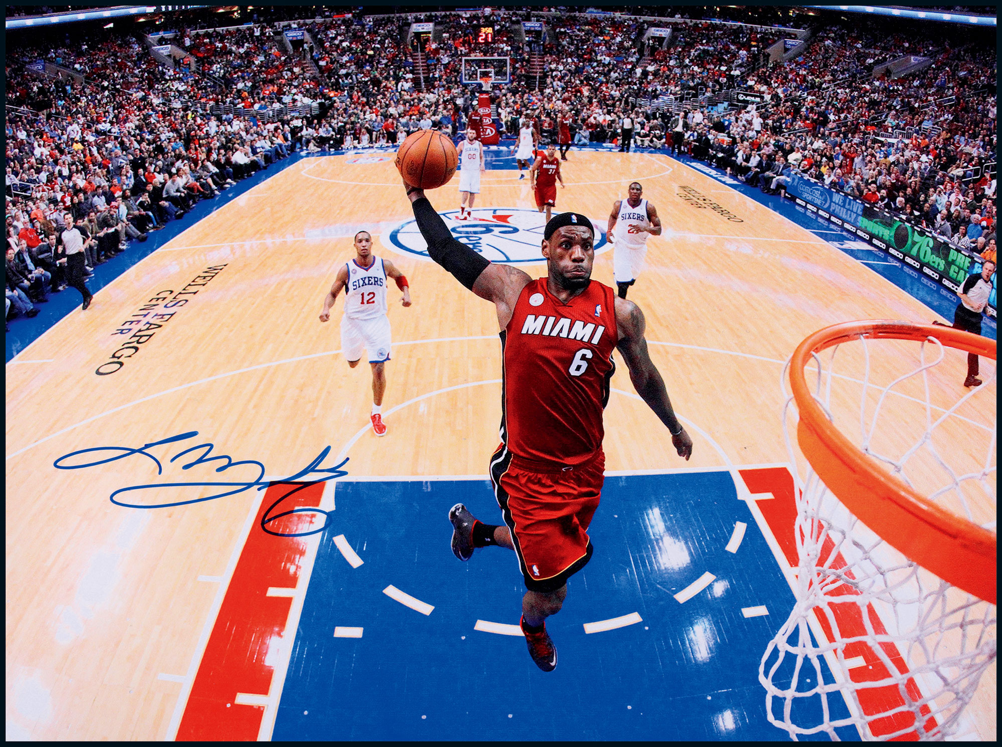 14208nba小皇帝勒布朗詹姆斯lebronjames亲笔签名照附证书