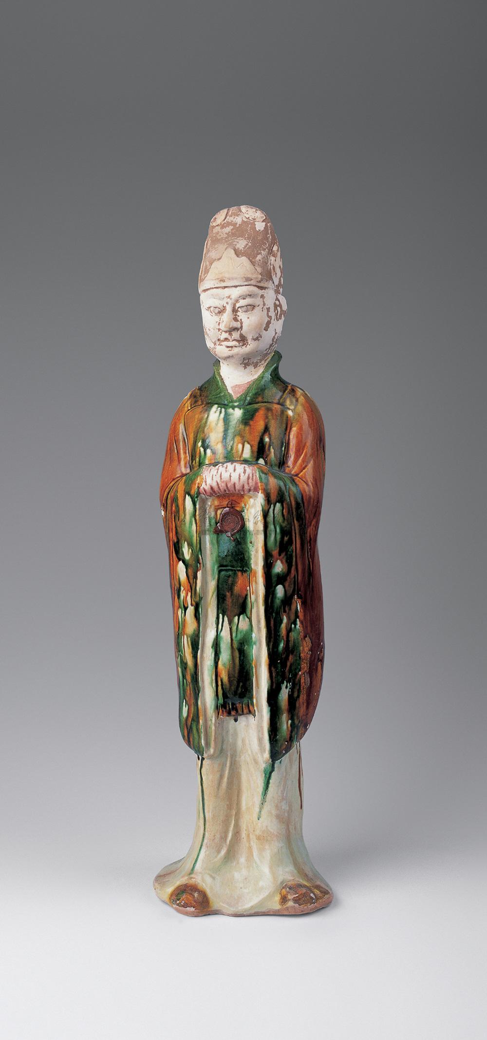 唐 唐三彩文官俑