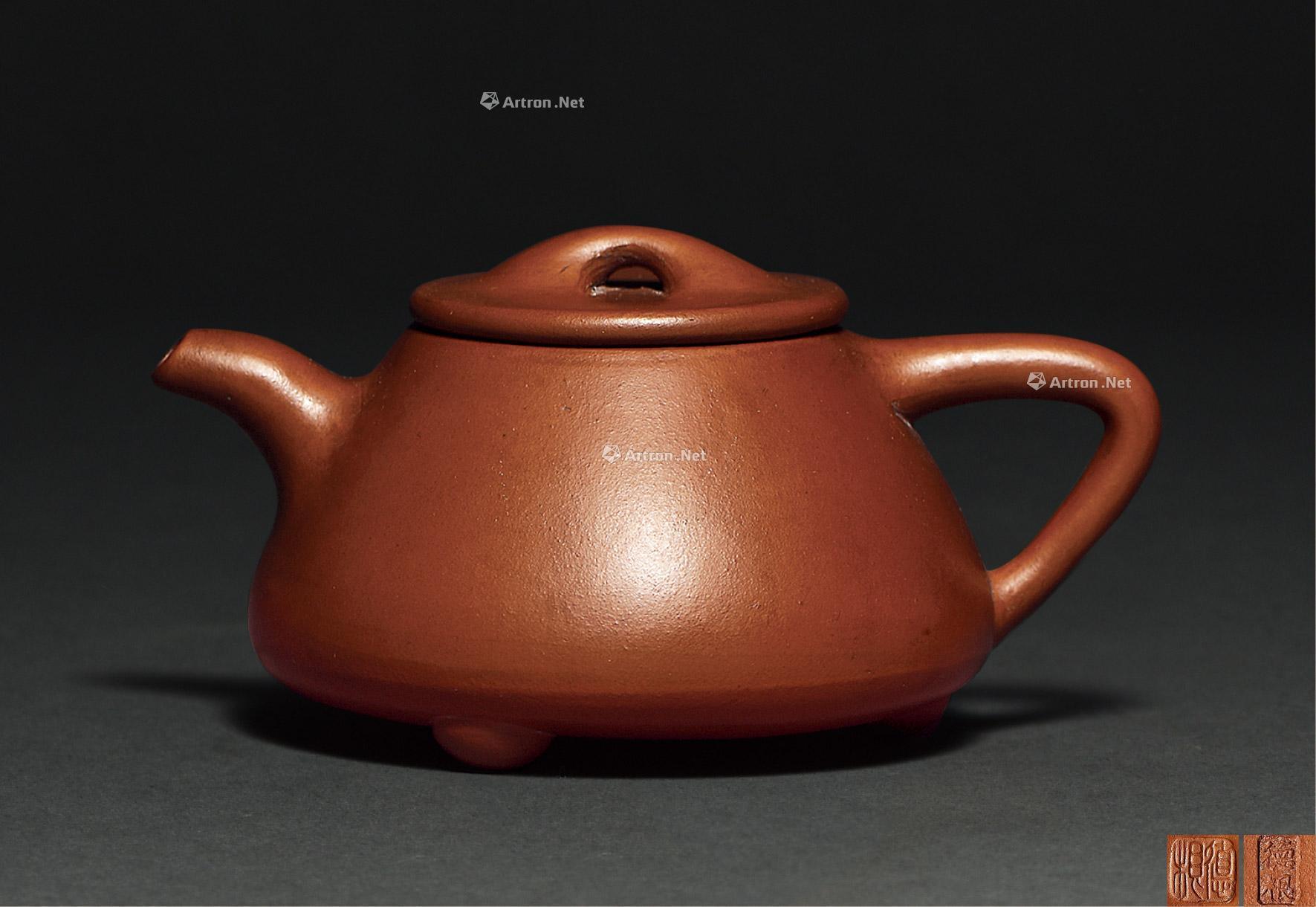 民初 顾德根制朱泥石瓢壶