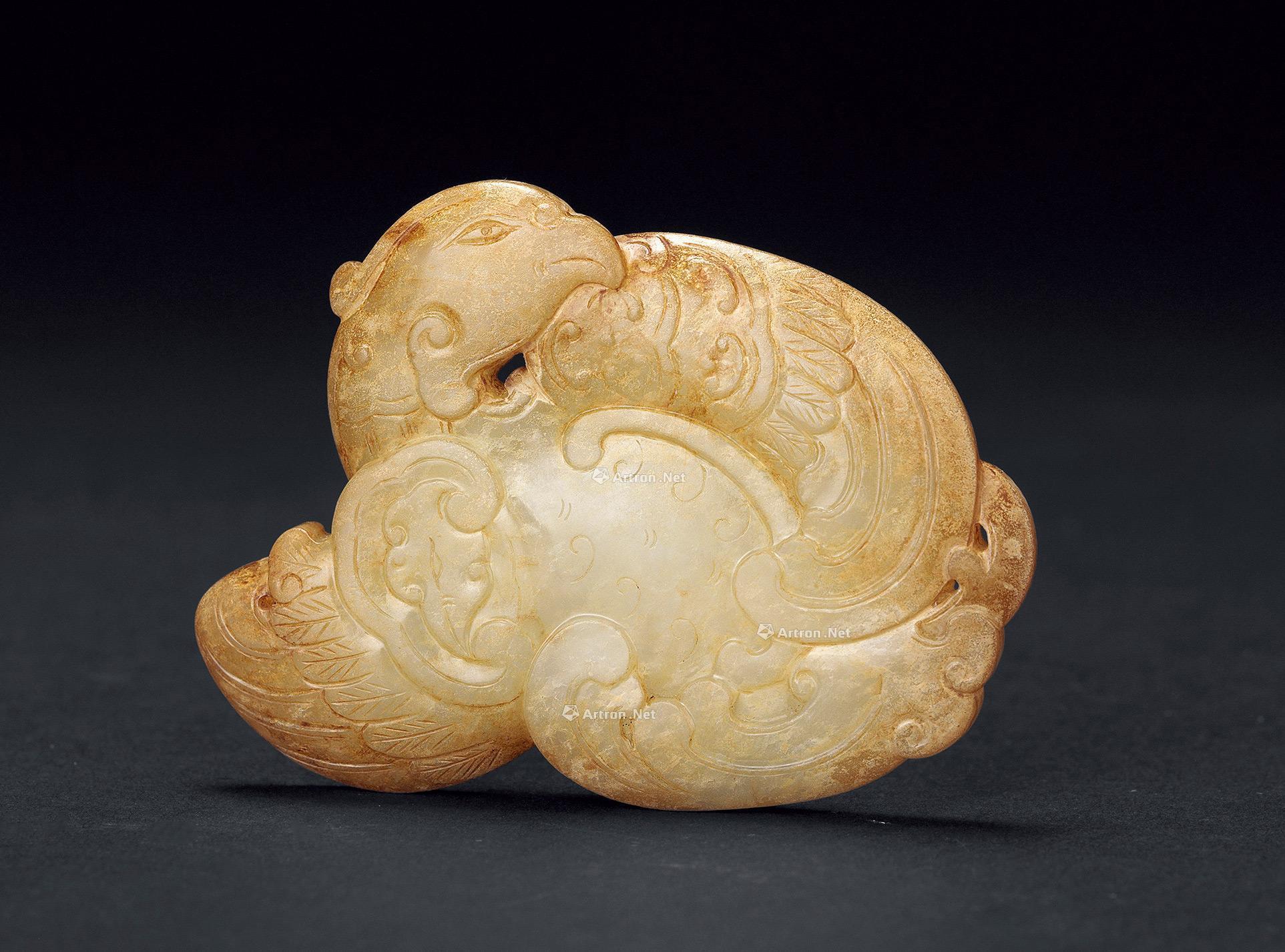 明代 白玉凤鸟纹珮