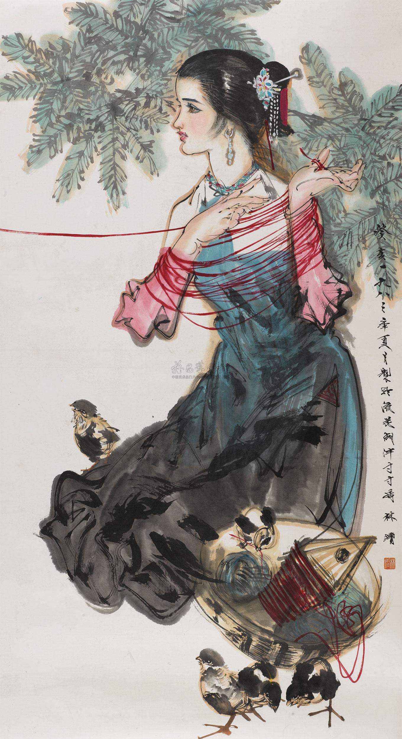 lot0466 林墉 1983年作 织衣