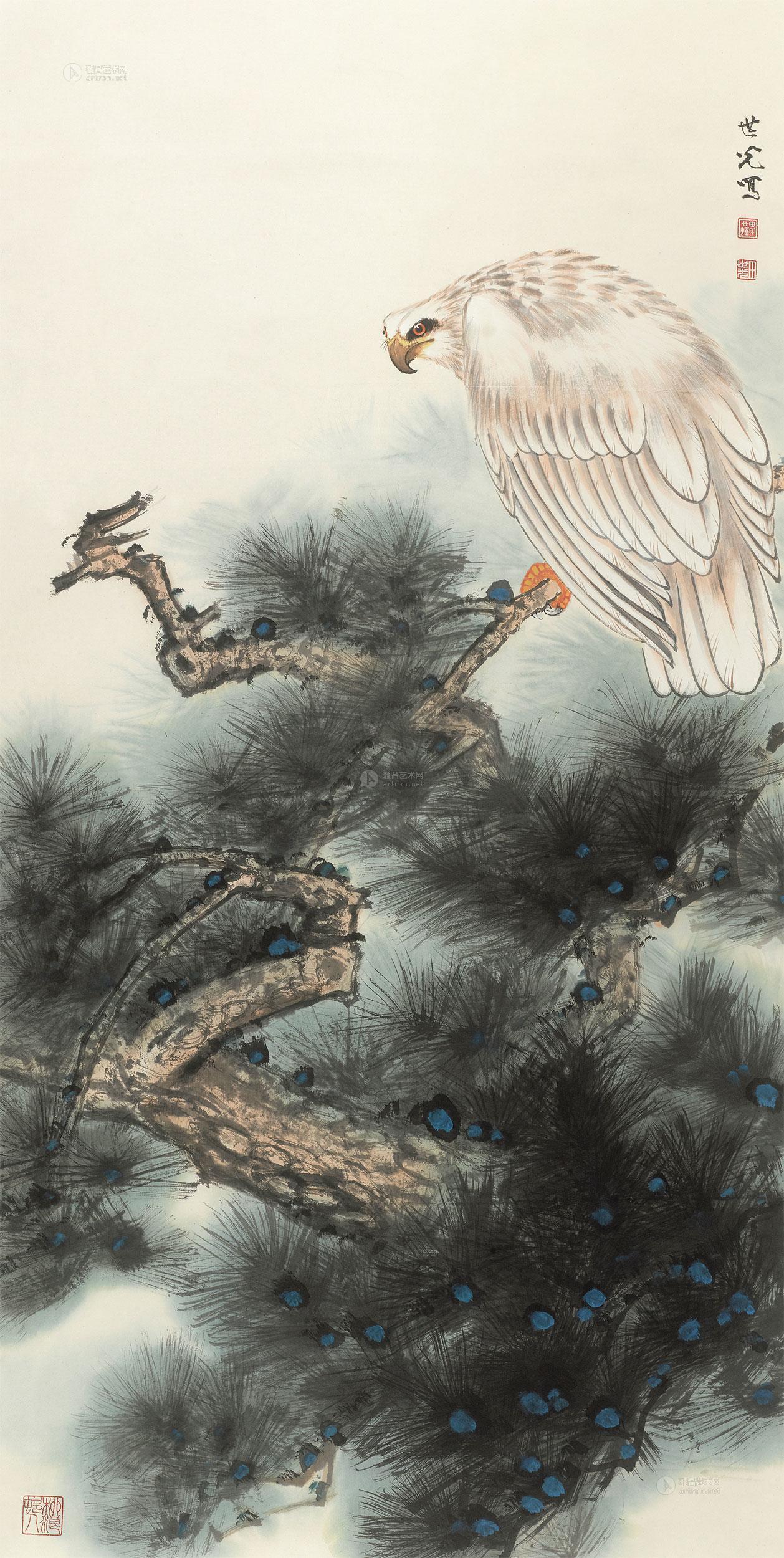 田世光 白鹰图 立轴