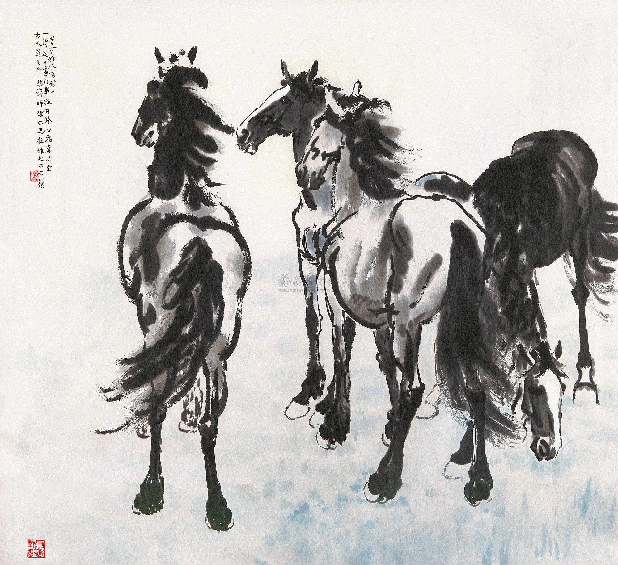 徐悲鸿 群马图 (一件)