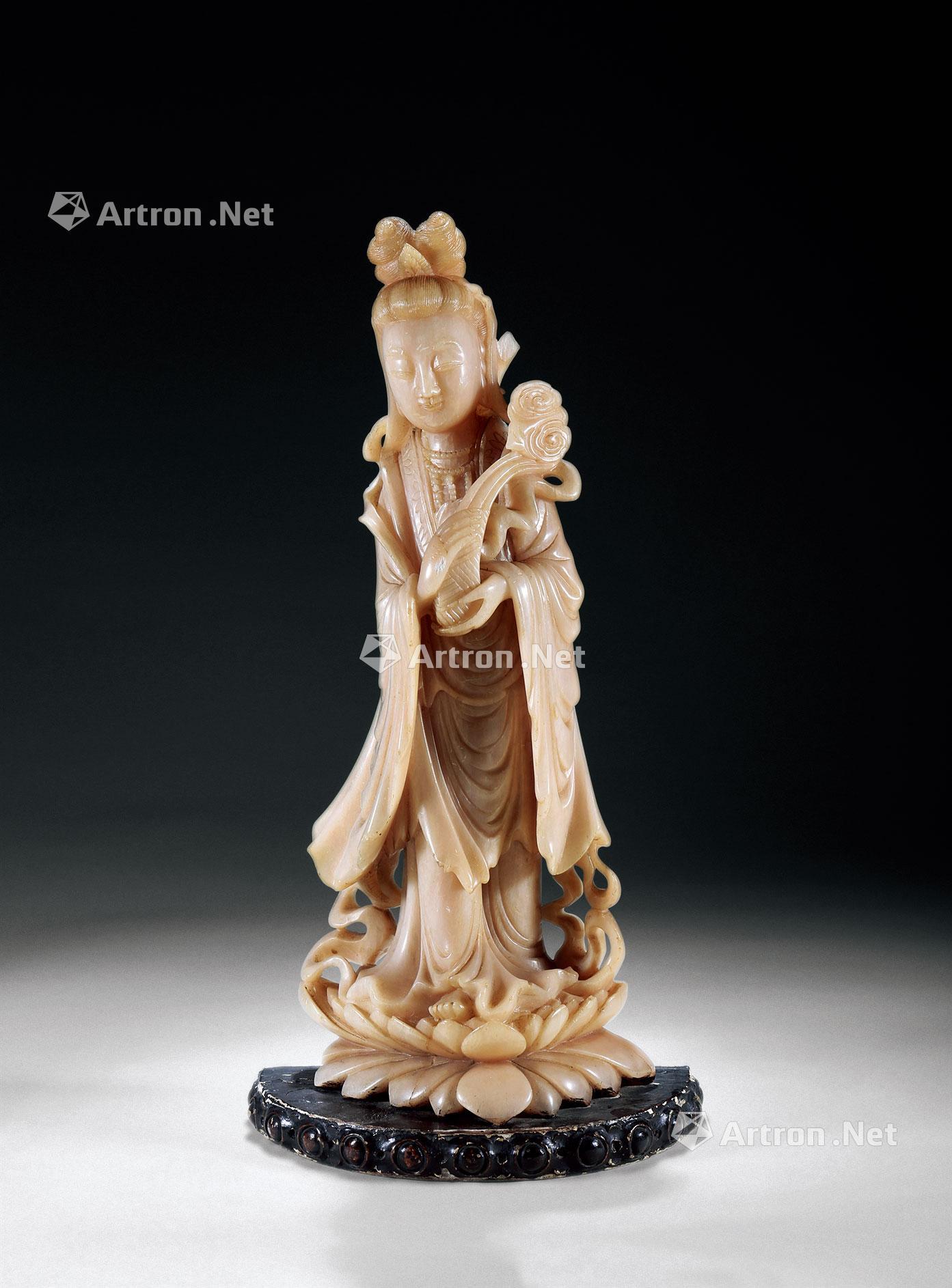 民国 寿山石观音立像