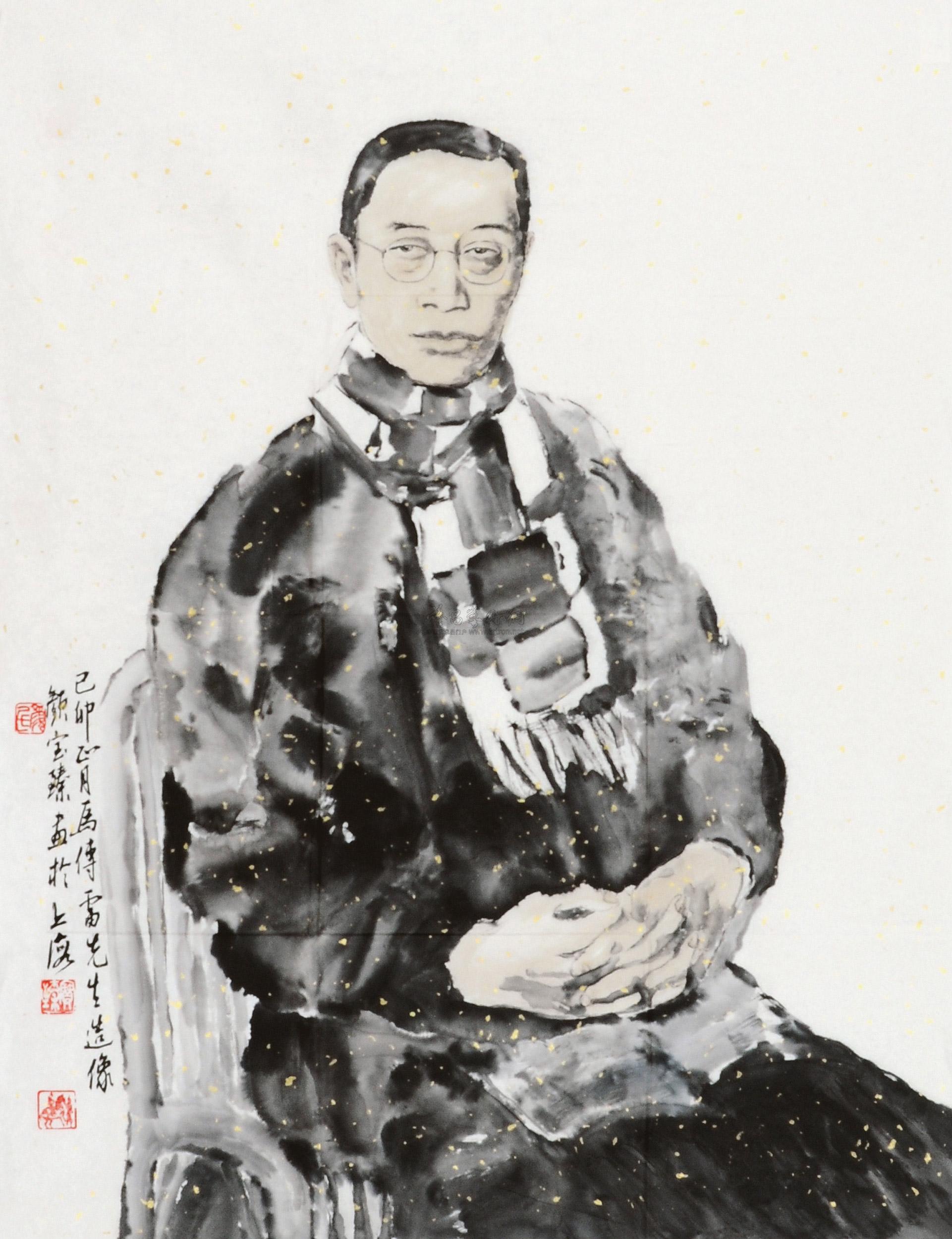 颜宝臻 傅雷像 画心