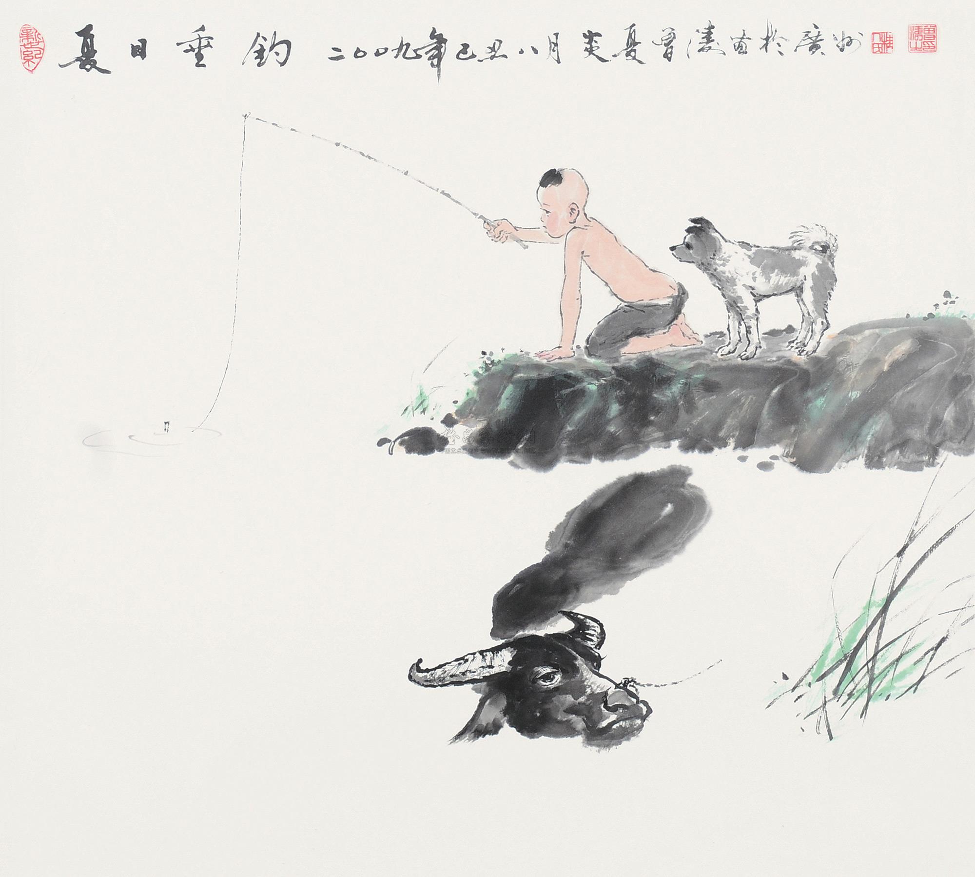 夏日垂钓 镜片作者曾涛拍品分类中国书画>绘画尺寸61×68cm估价rm