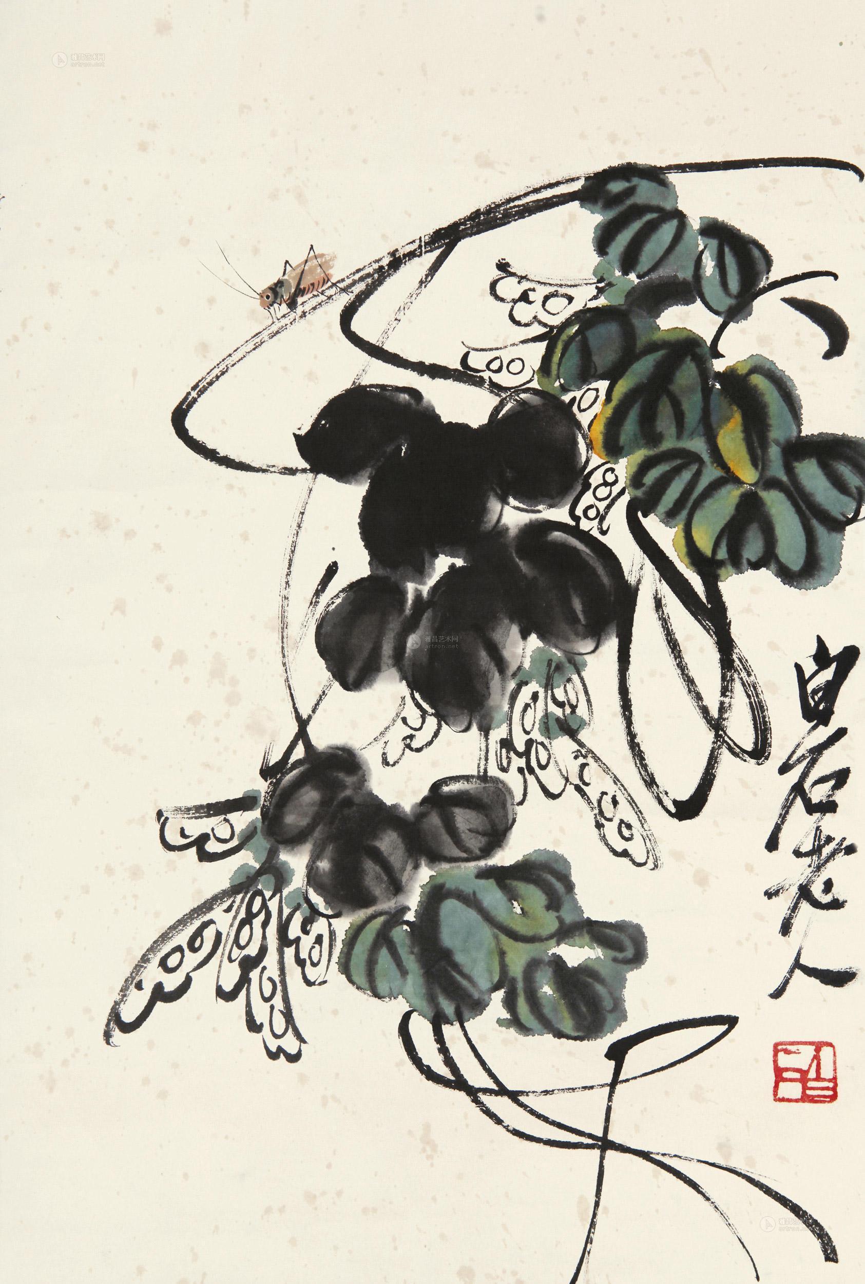 齐白石 豆荚 立轴