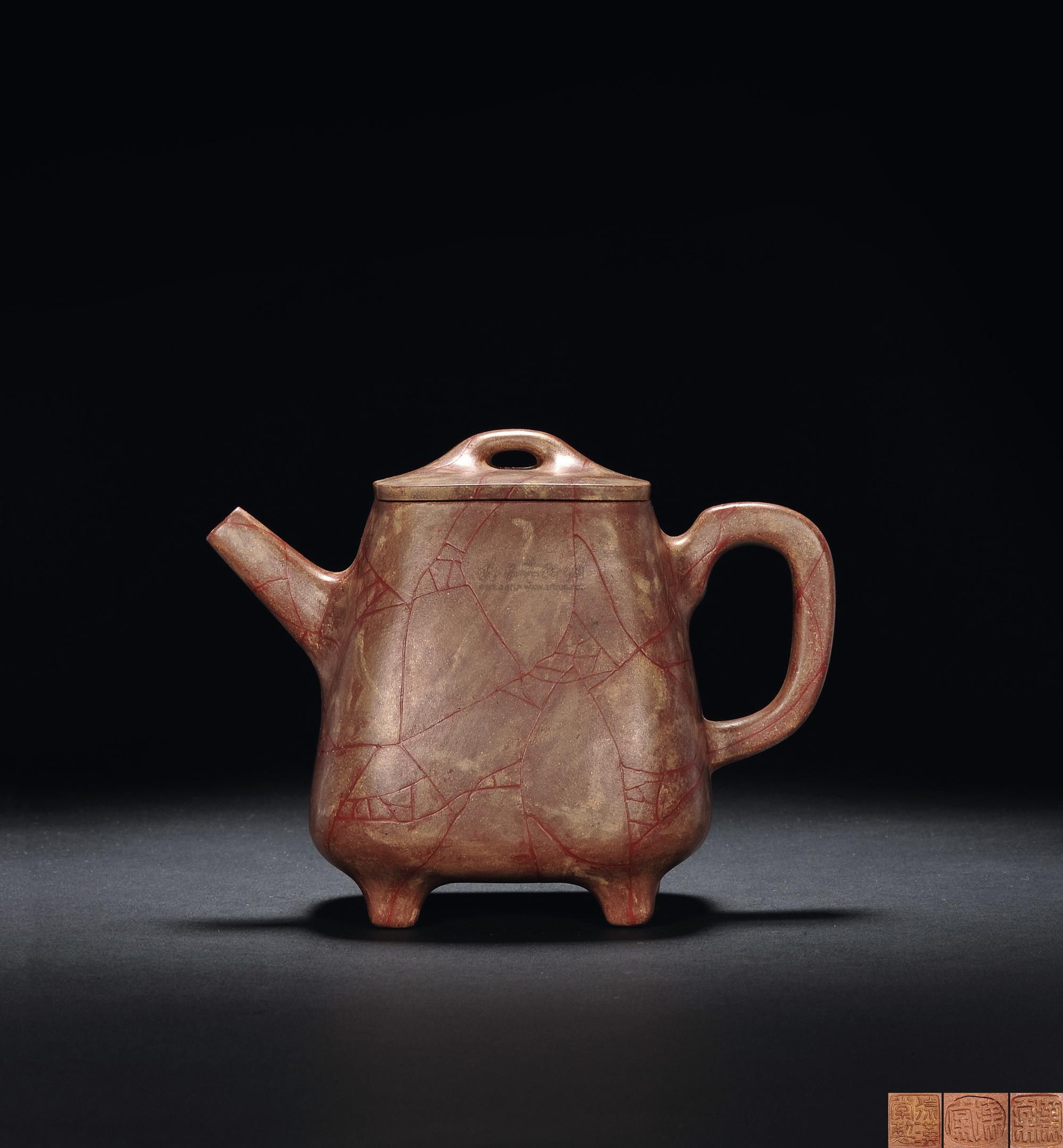 1493徐汉棠四方开片高石瓢壶