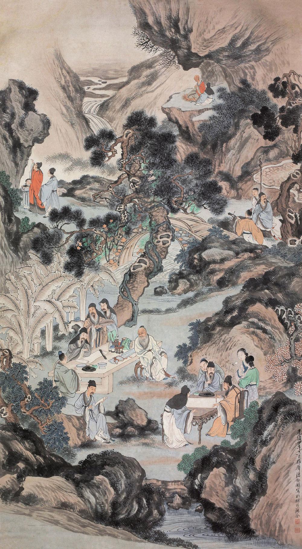 潘振镛 1878年作 西园雅集图