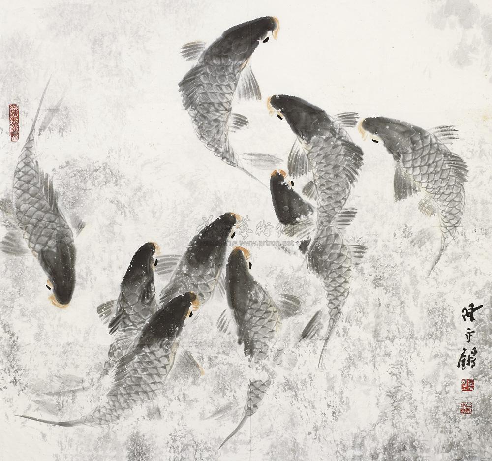 陈永锵 九鲤图 镜片