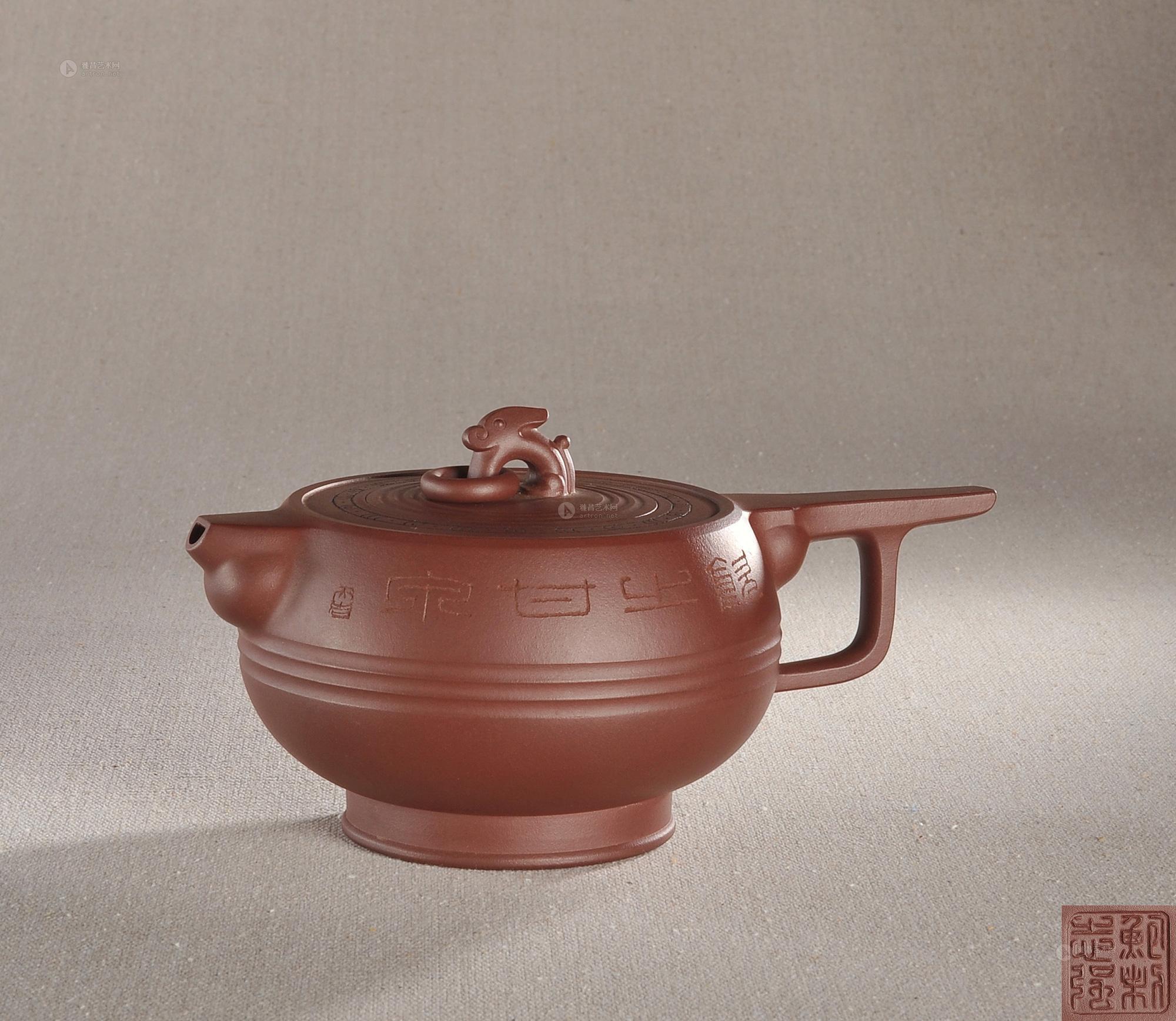 鲍志强制 古风壶(紫泥)