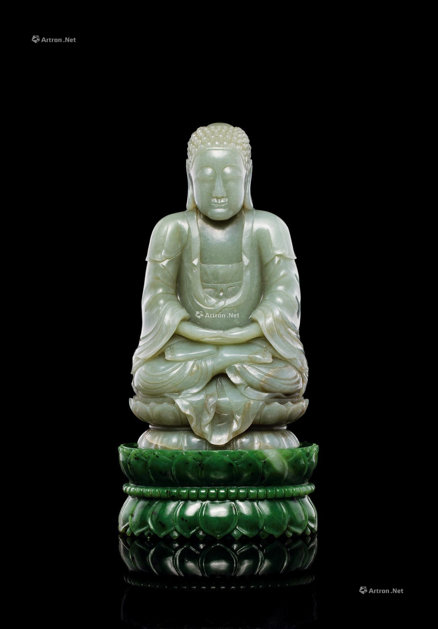清乾隆 青白玉阿弥陀佛