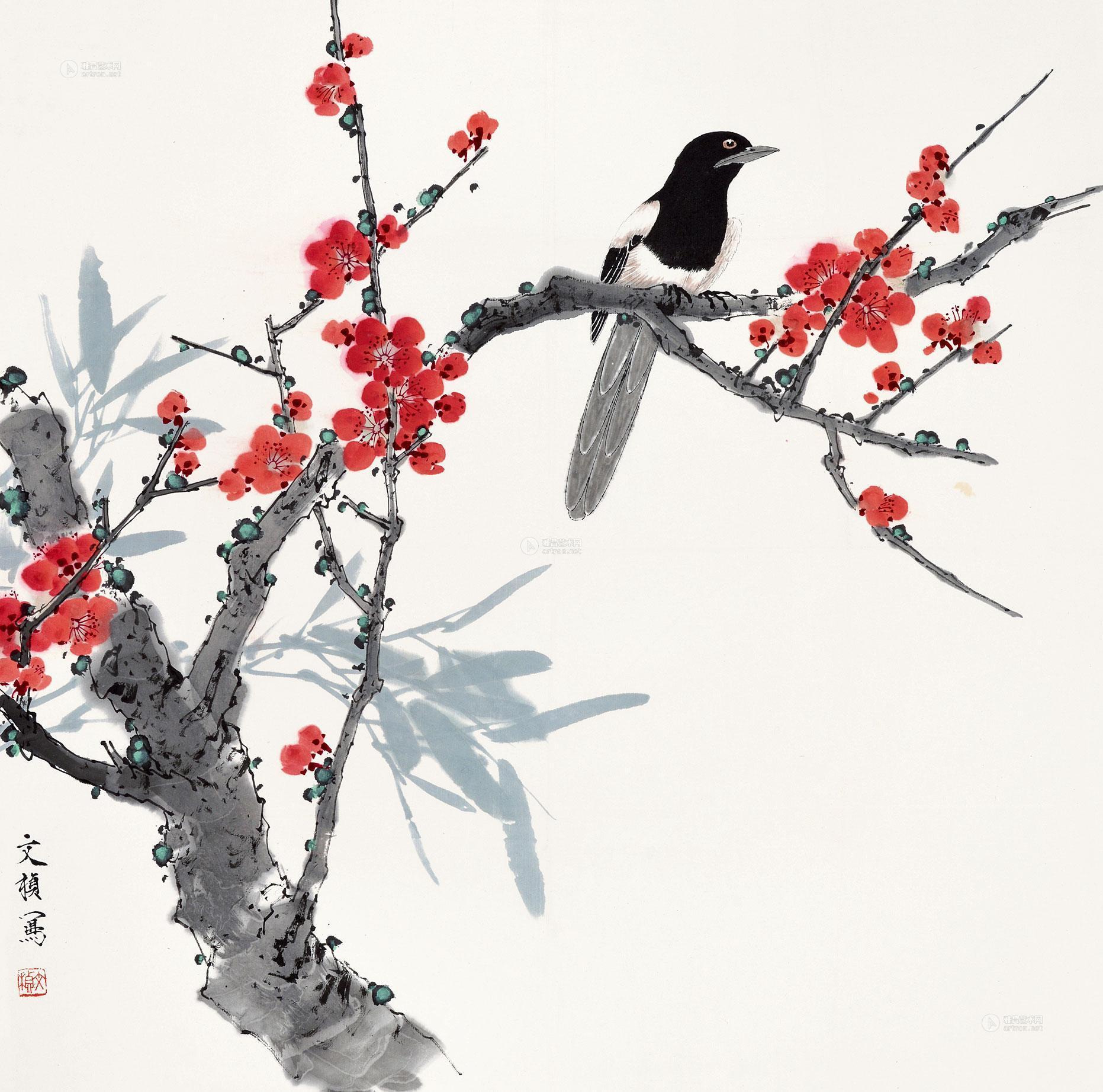 龚文桢 喜上眉梢 立轴