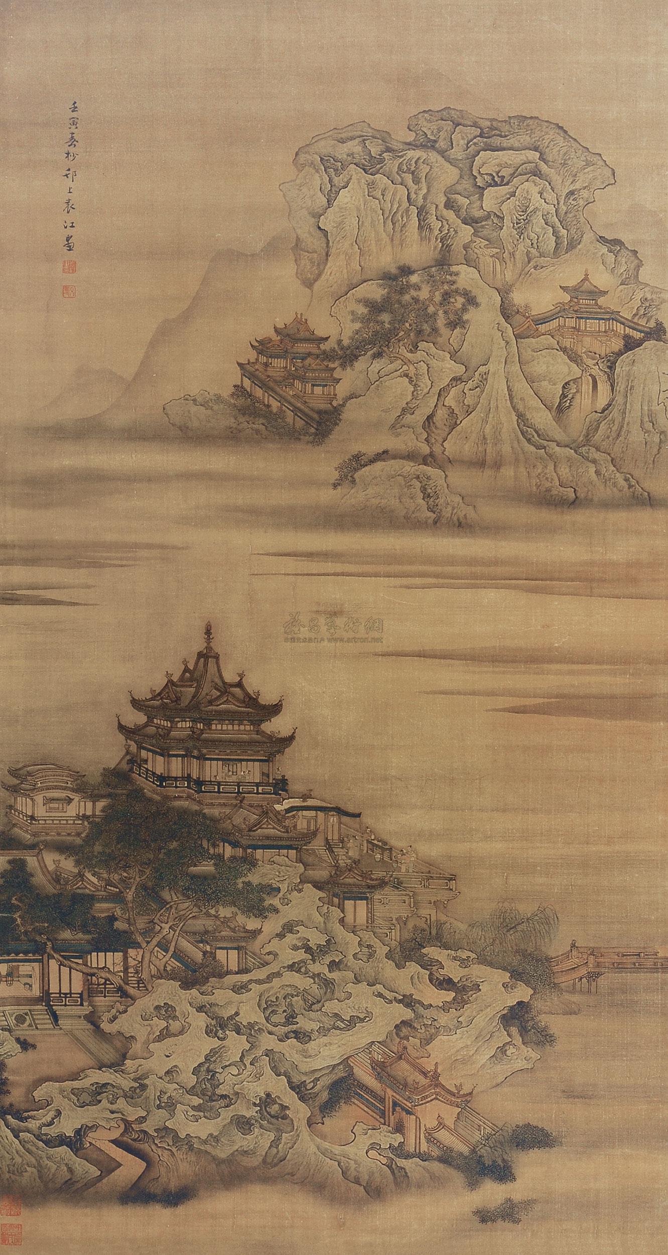 袁江 蓬莱仙境图 立轴