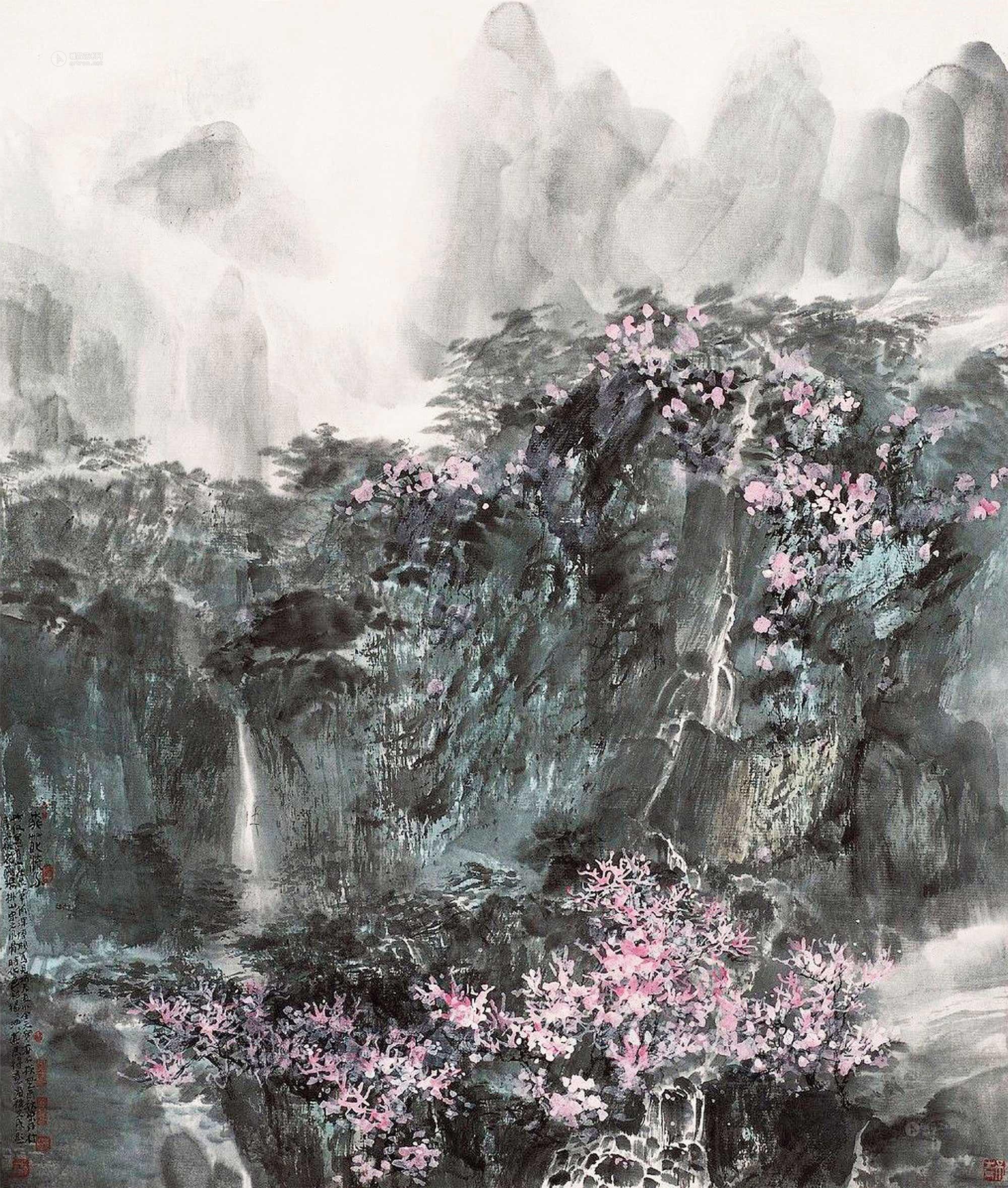 宋雨桂 桃花流水图 镜片